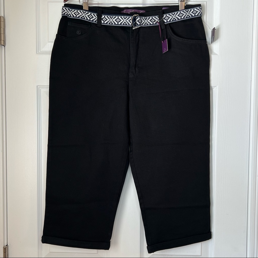 NEW! Gloria Vanderbilt Black Amanda Capri sz 14